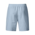 thumbnail image 4 of Nestiefly Men's Cotton Linen Shorts with Comfort Stretch Casual Easy Elastic Waist Drawstring Shorts Lightweight for Summer Beach Sky Blue L, 4 of 4