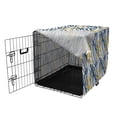 thumbnail image 3 of Mustard Dog Crate Cover, Brush Strokes Drawn Modern Abstract Doodles Scribbles Spots Sketching, Easy to Use Pet Kennel Cover for Dogs, 35" x 23" x 27", Sea Blue and Dark Yellow, by Ambesonne, 3 of 6