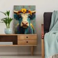 thumbnail image 5 of Whimsical Highland Cow Canvas Art, Rustic Farmhouse Decor, Funny Cow Bathroom Wall Art, 5 of 8