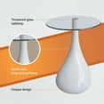 thumbnail image 5 of vidaXL Coffee Table Set of 2 High Gloss White Fiberglass, Tempered Glass, 5 of 9