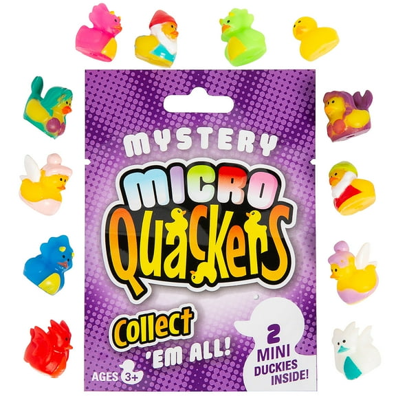 Fun Express 3/4" Mystery Micro Quackers Rubber Duck Blind Bags, Series 2 - 12 Pieces