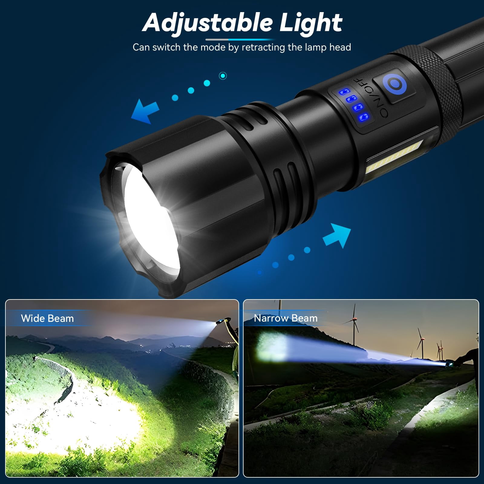 Flashlight Led Rechargeable Flashlights High Lumens  99 000 Lm Super Bright Flash Lights Waterproof Handheld For Home Camping Hiking(2 Pack)