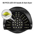 thumbnail image 4 of Lámpara de uñas UV LED para esmalte de uñas en gel con 4 temporizadores, 60 LED, 120 W, sensor inteligente, máquina de manicura profesional para salón de manicura, color morado, 4 of 5