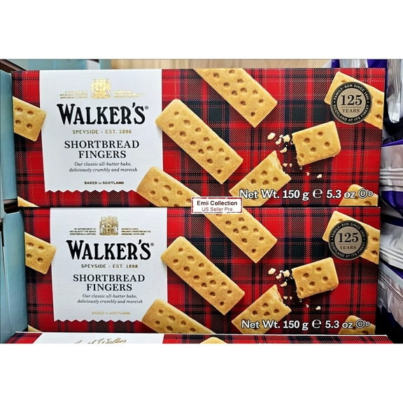 Walker’s Scottish Pure Butter Shortbread Fingers 5.3oz 150g (2 Boxes)