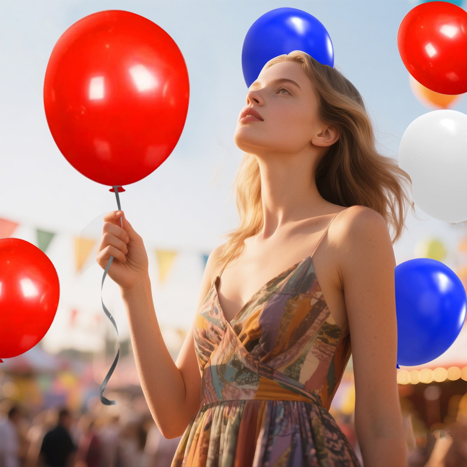 4th of July Three Color Party Balloons Party Decoration Patriotic Red White Blue Independence Day 1776-2026 Memorial Day 60 Pack USA Gifts