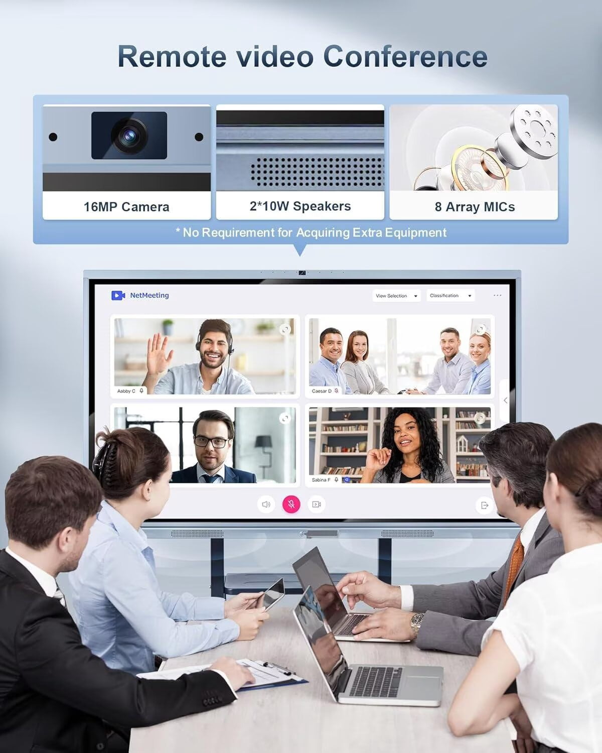 Belnet 65inch Smartboard Reverse Control IR Rotatable 4K Monitor Wireless Smart TVs for Digital Signage, School & Office