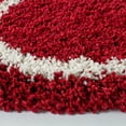 thumbnail image 3 of SAFAVIEH Hudson Arline Plush Geometric Shag Area Rug, Red/Ivory, 3' x 3' Round, 3 of 8