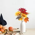 thumbnail image 3 of Fall Artificial Flowers,13 Inch Silk Sunflower Bouquets,Fake Fall Leaves Stems,Fake Sunflower with Maple Leaves,Artificial Sunflower Bouquet for Kitchen Living Room Office Farmhouse Decor,Red, 3 of 4