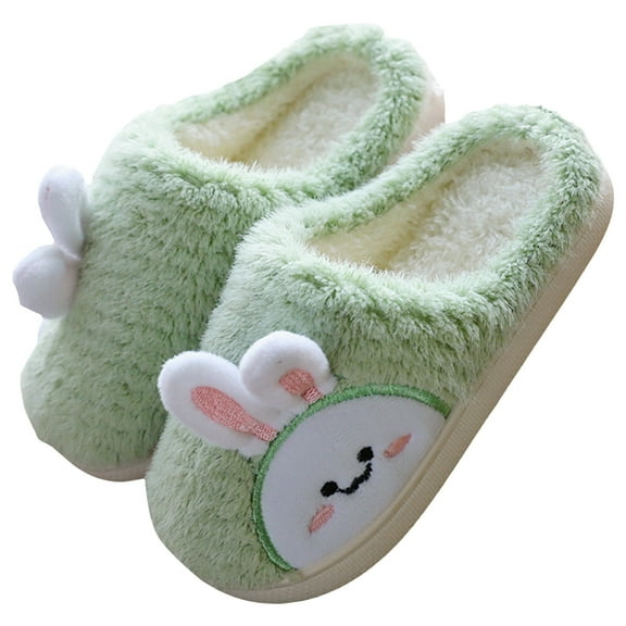 yocbz Toddler House Slippers Toddler Kids Baby Warm Shoes Boys Girls Cartoon Soft Soled Slippers Bedroom Home Slippers Green,US 10