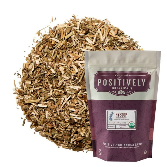 Positively Botanicals  Organic Hyssop - Loose Leaf Botanical, 1 lb bag
