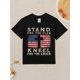 thumbnail image 2 of Christian Patriotic American Flag Stand Flag Kneel Cross Funny Awesome Graphic Kid TShirt Casual Kid T Shirts Streetwear Tees Tops for Kid, 2 of 6