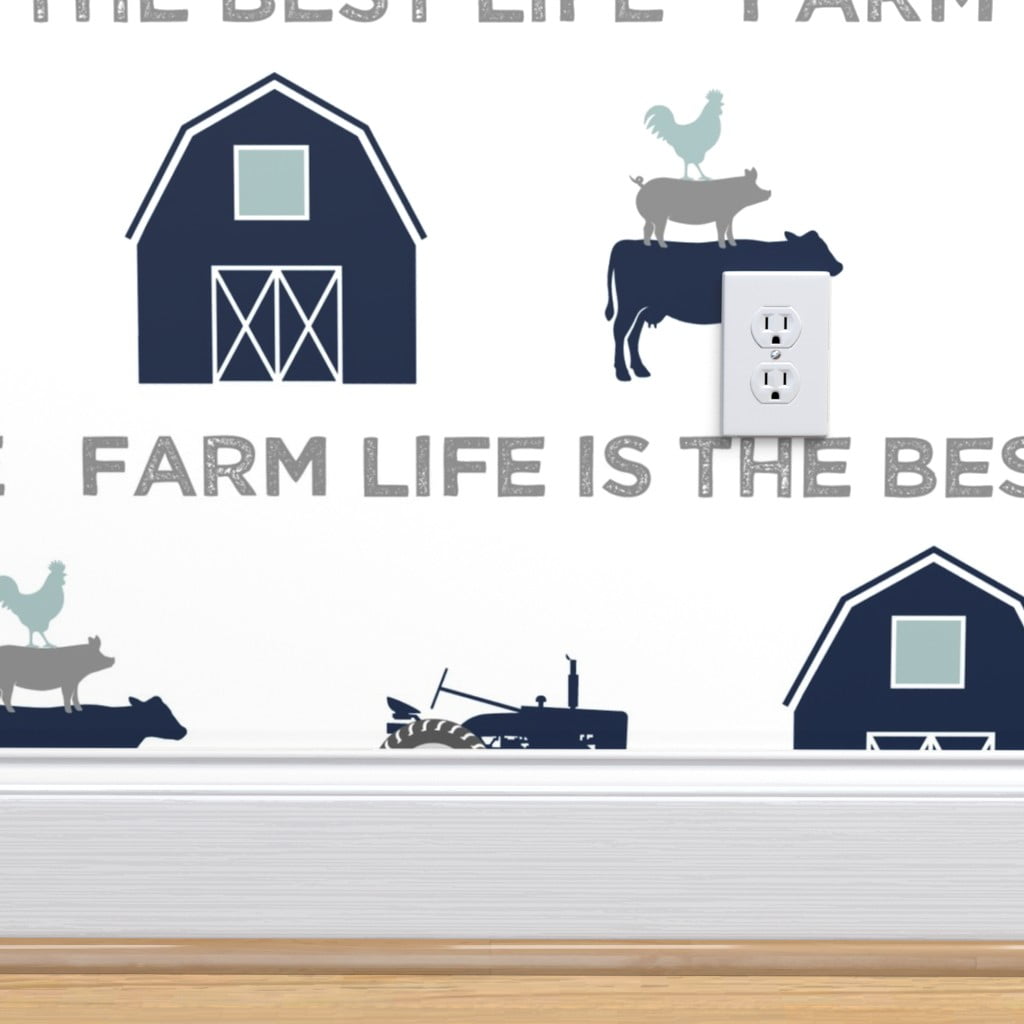 Wallpaper Roll Farm Life Farming Barn Cow Chicken Tractor 24in x 27ft