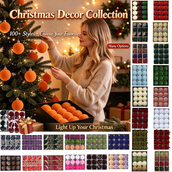 Flocked Christmas Tree Ornaments, 12 Pack 60mm Velvet Christmas Ball Ornaments, Shatterproof Hanging Baubles for Indoor Christmas Holiday Decorations