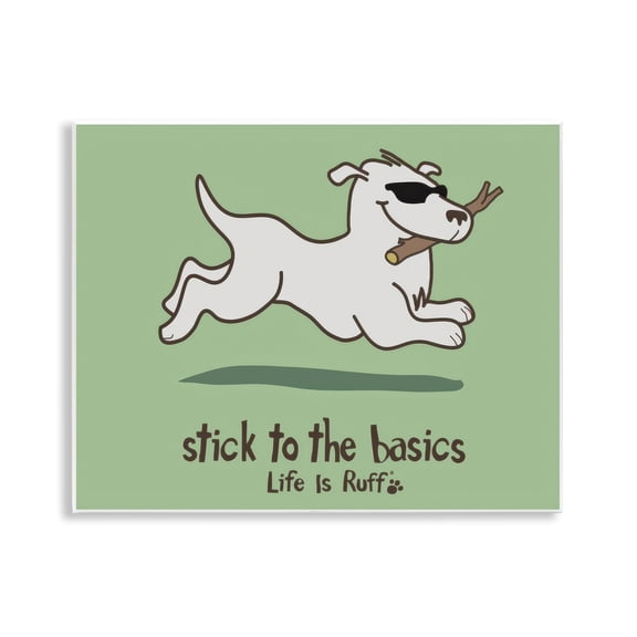 Stupell Industries Stick To Basics Dog Animals Painting Unframed Art Print Wall Art, 14 x 11