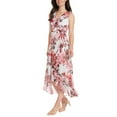 thumbnail image 2 of London Times Women's Floral Pint Side Tie Ruffle Wrap Maxi Dress (Ivory, 8), 2 of 5