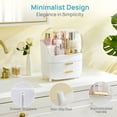thumbnail image 4 of Sindcom 3-Tier Makeup Organizer with Drawers and Lid, Waterproof & Dustproof Skincare Organizers for Vanity and Bathroom Countertop, Large Capacity Vanity Organizer,Cosmetic Organizer Box for Dresser, 4 of 8