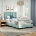 thumbnail image 2 of Reece Channel Stitched Upholstered Full Bed, Caribbean Green, by Hillsdale Living Essentials, 2 of 21