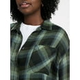 thumbnail image 4 of Terra & Sky Women's Plus Size Plaid Button Front Shirt, Sizes 0X-5X, 4 of 5