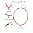 thumbnail image 6 of Time and Tru Goldtone Multicolored Bead Initial "V" Necklace, 6 of 6