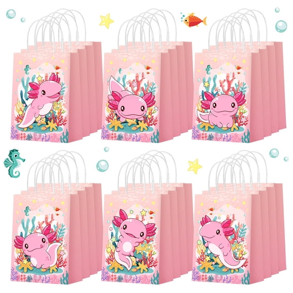 Bolsas de papel de regalo Kolldenn Axolotl Party Favors, 24 unidades