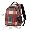 thumbnail image 2 of FORMRS Unisex Backpack Elementary School Travel Bookbag with Reflective Stripes, Vibrant Red Tartan Pattern, 2 of 7