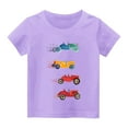 thumbnail image 4 of DAETIROS Little Boys T Shirt, Comfy Short Sleeve Casual Soft Basic Crewneck Cute Cars Boys Summer Tee Purple Size 4 T, 4 of 6