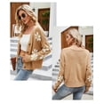thumbnail image 2 of Cardigans for Women Button Up Open Front Cadigan Sweaters Floral Print Cute Short Knitted Cardigan, 2 of 4