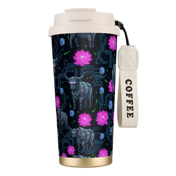 Highland Cow Coffee Mug, 18oz Leak-proof Western Style Yak Tumbler with Lid and Straw, Country Farmhouse Travel Coffee Cup for Women Birthday Gift