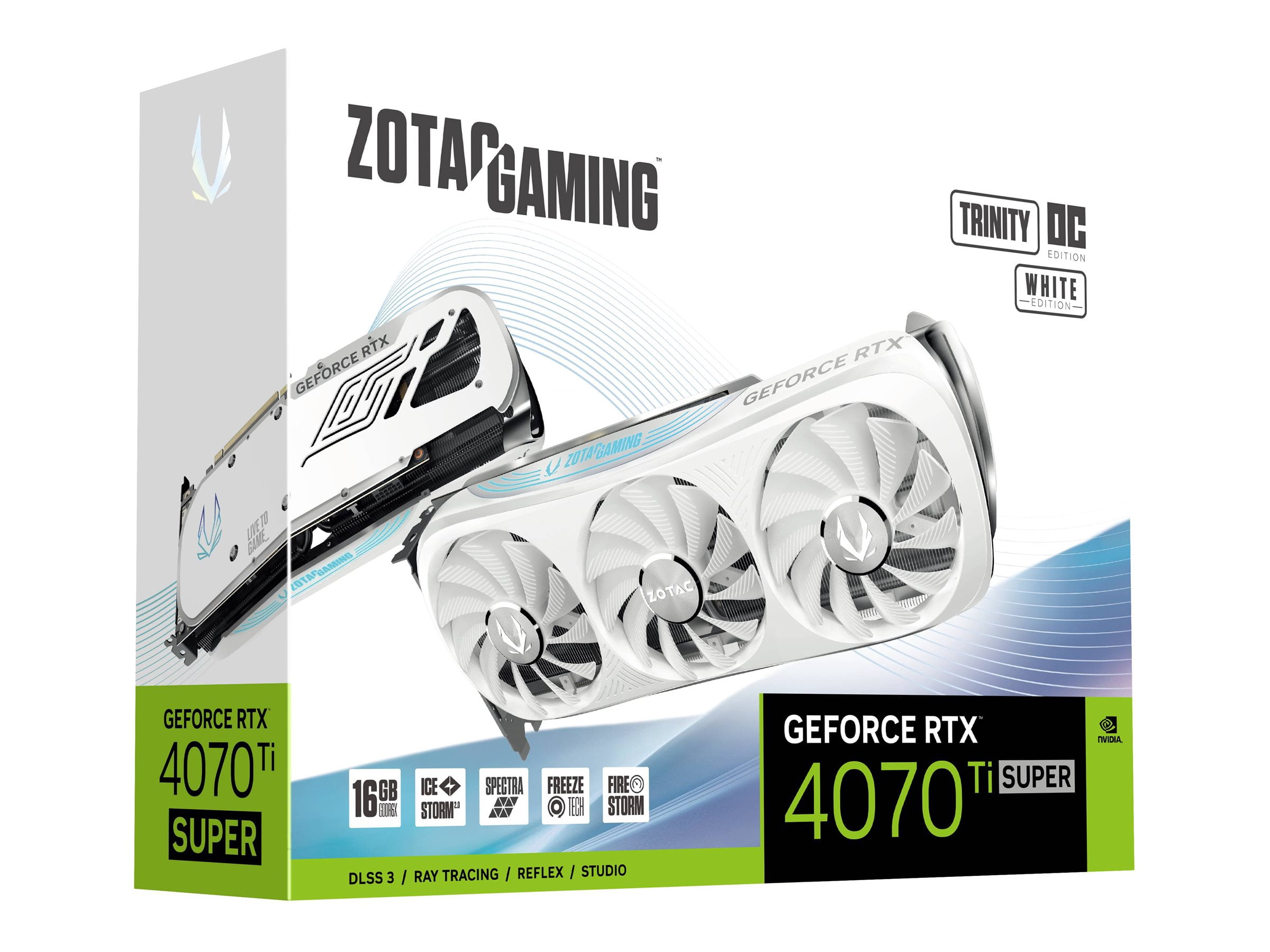 ZOTAC GAMING GeForce RTX 4070 Ti SUPER OC White GPU, 16GB GDDR6X