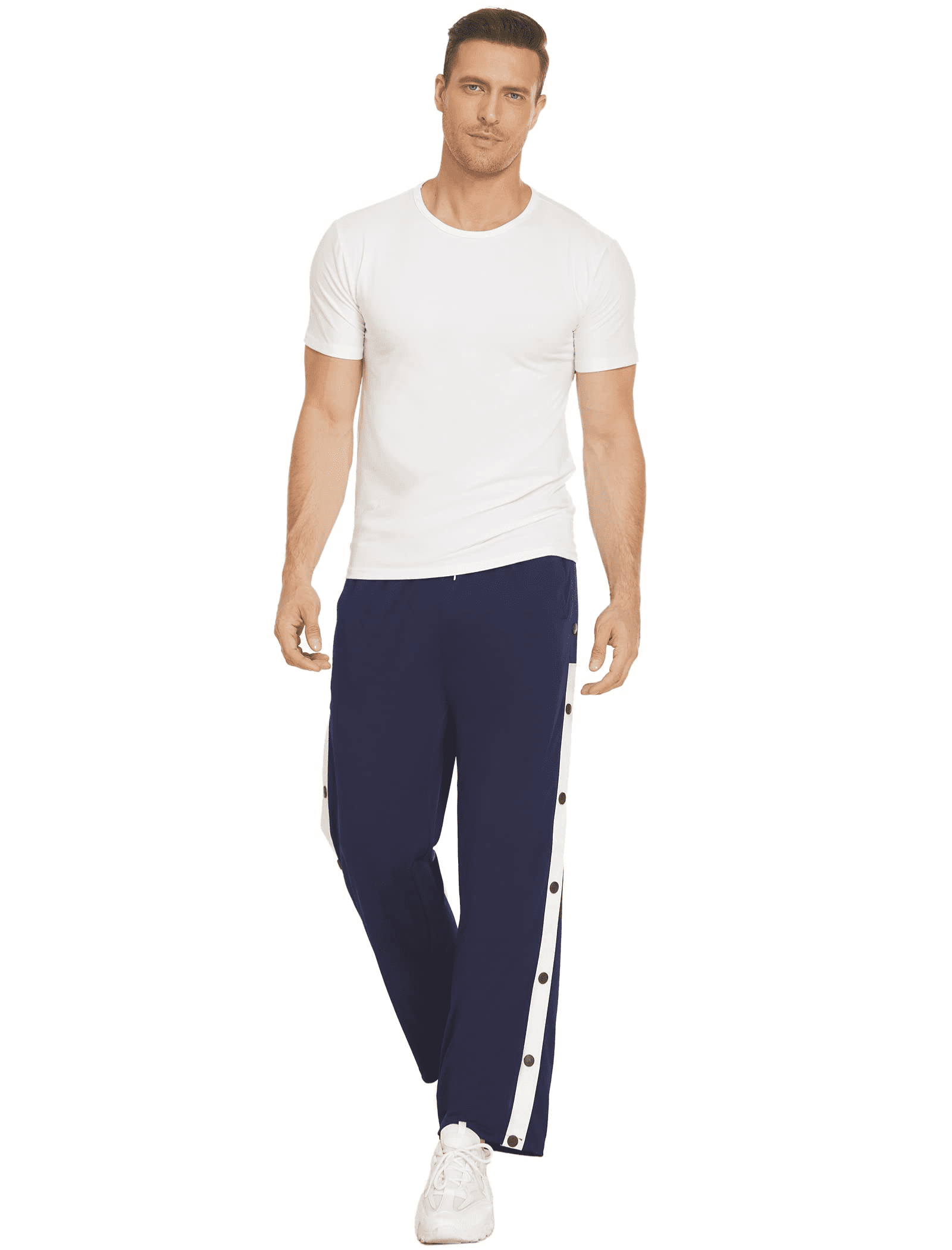  Men's Tear Away Basketball Pants High Split Snap Button Casual  Post-Surgery Sweatpants with Pockets : Clothing, Shoes & Jewelry