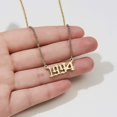 thumbnail image 4 of Collier Pendentif en Acier Inoxydable Or/argent Année de Naissance, 4 of 5