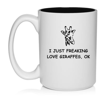 

I Just Freaking Love Giraffes Funny Ceramic Coffee Mug Tea Cup Gift (15oz White)
