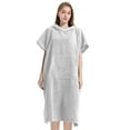 thumbnail image 4 of Xfvqtps Adults Men Women Surf Poncho Hoodie Short Sleeve Quick Dry Absorbent Changing Towel Robe Solid Color Swimming Beach Surfing Bath Towels Gray, 4 of 8