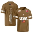 thumbnail image 3 of Evdexr 250th Anniversary Usa Shirts for Men Short Sleeve Crew Neck U.s. 250th Anniversary Graphic Tees Red White Blue Usa Flag Vintage Patriotic T Shirt Brown 2XL, 3 of 5
