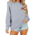 thumbnail image 6 of WCJM Women's Hoodless Sweatshirt Crewneck Long Sleeve Football Sweatshirt for Women Embroidered Casual Fan Pullover, 6 of 7