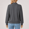 thumbnail image 5 of LLYWEY Womens Zip-up Fleece Sweatshirt, Front Full Zipper Jackets No Hood, Fall Casual Loose Long Sleeve Sweatshirt with Side Pockets Dark Gray XL, 5 of 10
