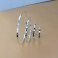 thumbnail image 3 of HOOUN Pure S999 Sterling Silver Hoop Women Carved Square Big Circle Earrings 35-60MM-40mm, 3 of 8