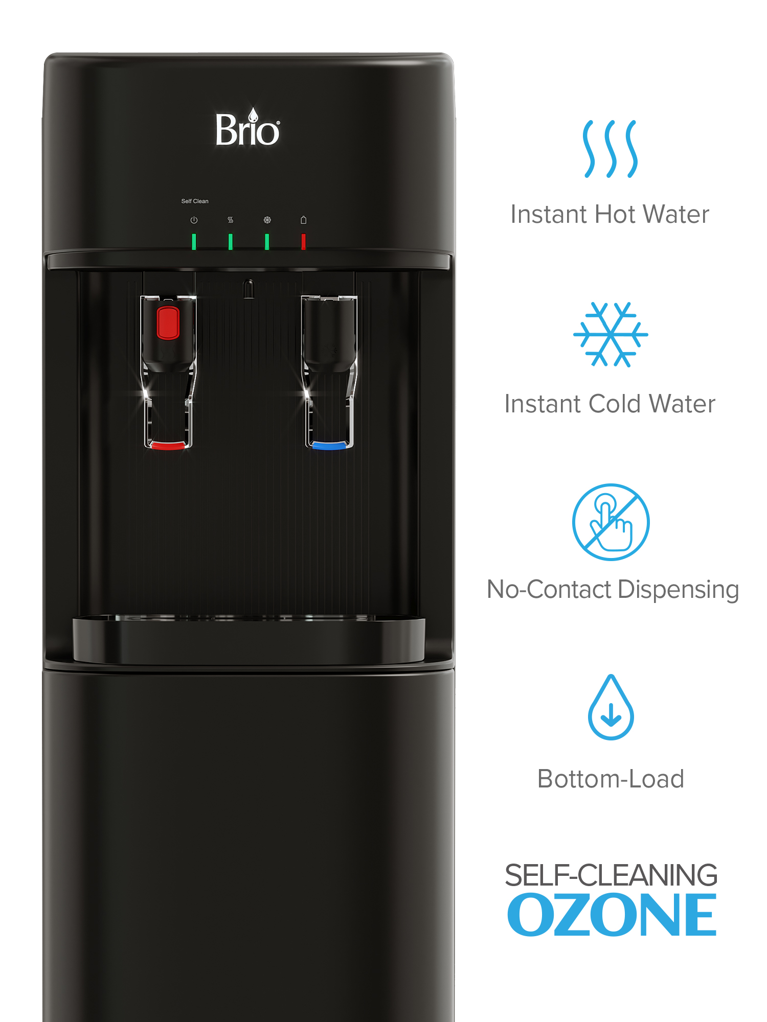 Brio Bottom Load Water Cooler Dispenser for 5 Gallon Bottles – Paddle Dispensing,  Product Height 41.1" - image 3 of 7