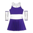 thumbnail image 6 of Miutii Womens Alien Clothes Set Sleeveless Crop Top Mini Pleated Skirt Outfits for Christmas Purple 3XL, 6 of 7