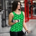 thumbnail image 6 of Gukieu Green Broccoli Print Women's Quick-drying Fitness Vest, Round Neck Sleeveless Fitness T-shirt, Suitable for Yoga, Sports-Large, 6 of 7