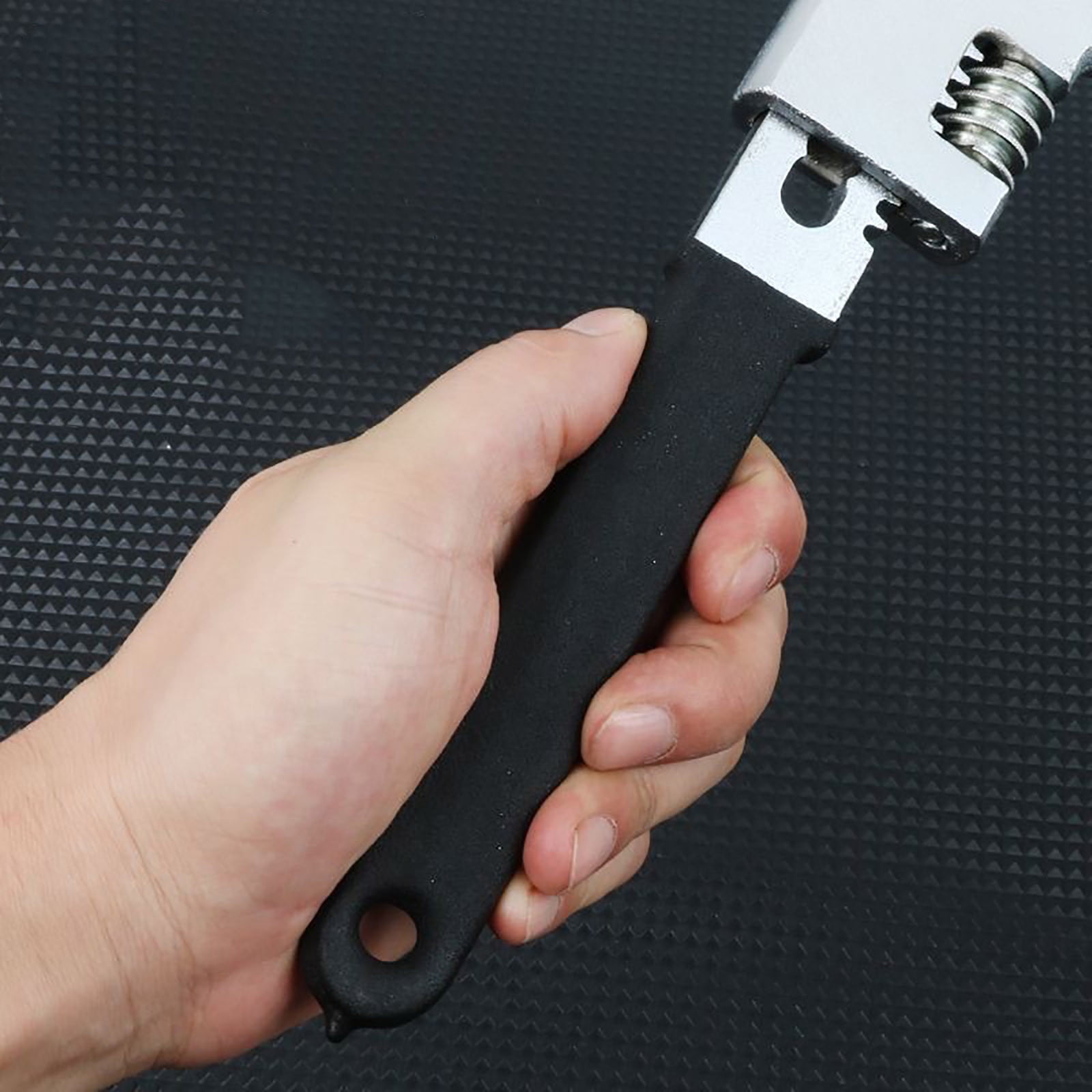 Multi-Functional Adjustable Wrench, High Torque Durable F-Type Wrench with Turbine Sliding Rod and Ergonomic Grip for Pipe Installation Home Repairs and Mechanical Work