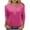 Hot Pink, variant on Loopsun Womens Fall Tops Plus Size, 3/4 Sleeve T Shirts for Women, Women's Fashion Casual Loose Button V-neck 3/4 Sleeve Raglan Sleeve T-shirt Top Black, L