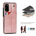 thumbnail image 6 of Dteck for Samsung Galaxy S20 Wallet Card Case, Shockproof Premium PU Leather Soft TPU Business Cover with Wrist Strap Kickstand Flip Stand Protection Case, rosegold, 6 of 7