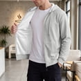 thumbnail image 2 of Mens Sweatshirt Nelozsy Men's Solid Color Half-Zip Hooded Casual Long Sleeve Sweatshirt Gray XXL, 2 of 6