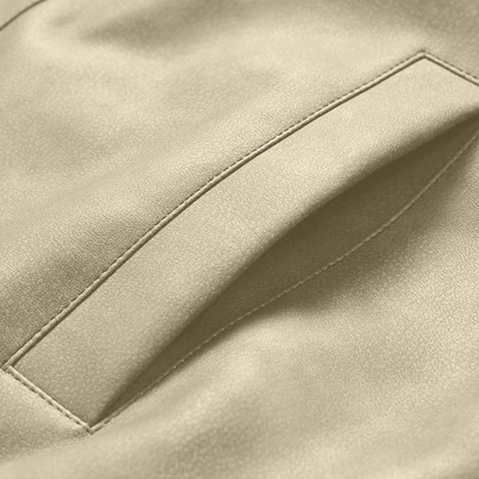 Suede Jacket for Men Loose Faux Leather Outwear Casual Full Zip Vintage Varsity Leather Bomber Jacket Jacket Windproof Beige M