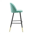 thumbnail image 5 of Modway Cordial Performance Velvet Bar Stools - Set of 2 in Mint, 5 of 10