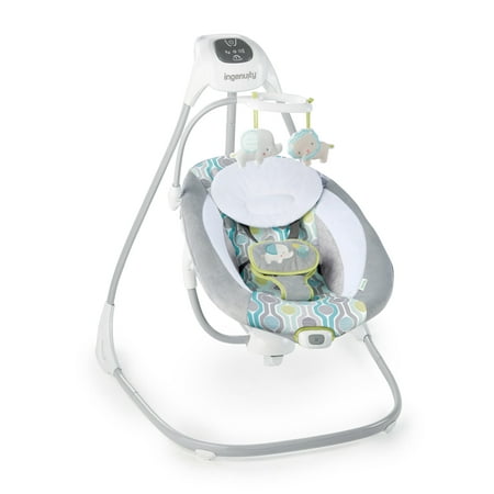 Ingenuity SimpleComfort Multi-Direction Compact Baby Swing with Vibrating Seat, Unisex - Everston