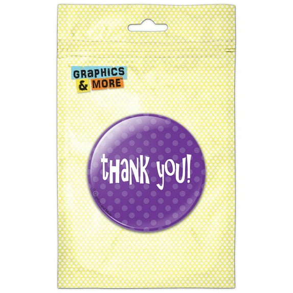Thank You Purple Polka Dots Pinback Button Pin Badge