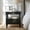 Black + MDF + French Country, variant on 2 Drawer Wooden Nightstand with Open Shelf, Non-Slip Bedside Table for Small Spaces, Milk White
