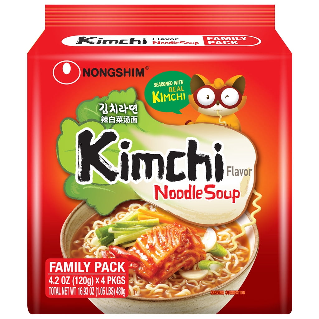 Nongshim Kimchi Spicy Red Chili Ramyun Ramen Noodle Soup Pack, X Count